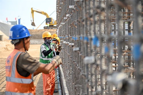 高温下的雄安城市建设者